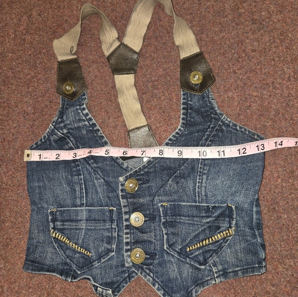 Blue Asphalt Denim Crop Shirt From Wet Seal Jr Size XS - Picture 2 of 7